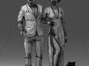 man woman and dog 0144 3d print ready 3D Print Model