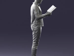000480 Man with Book 3D Model
