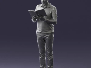 000480 Man with Book 3D Model