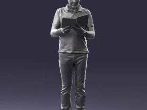 000480 Man with Book 3D Model