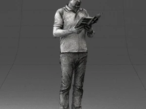 000480 Man with Book 3D Model