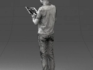 000480 Man with Book 3D Model