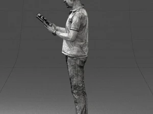 000480 Man with Book 3D Model