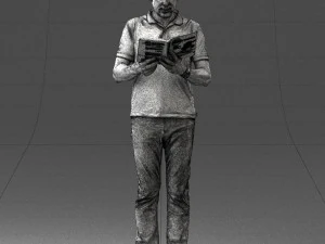 000480 Man with Book 3D Model