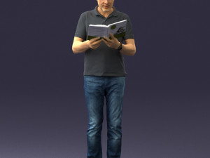 man with book 0146 3d print ready 3D Print Model