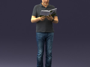 man with book 0146 3d print ready Modello di stampa 3D