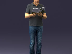 000480 Man with Book 3dp 3D Print Model