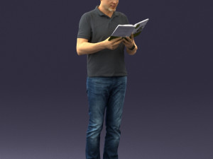 man with book 0146 3d print ready Modello di stampa 3D