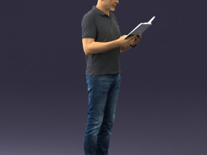 man with book 0146 3d print ready Modello di stampa 3D