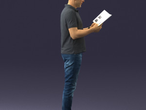 man with book 0146 3d print ready Modello di stampa 3D