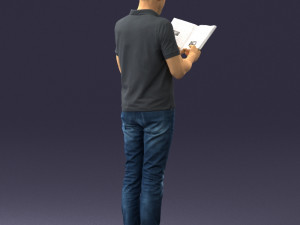man with book 0146 3d print ready Modello di stampa 3D