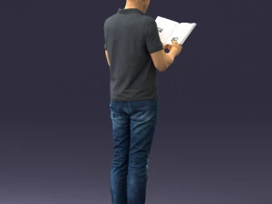 000480 Man with Book 3dp 3D Print Model
