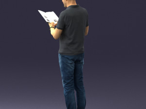 man with book 0146 3d print ready Modello di stampa 3D