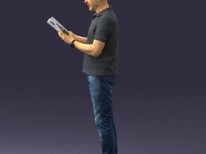 man with book 0146 3d print ready Modello di stampa 3D