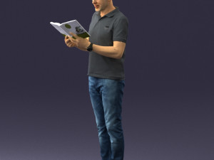 man with book 0146 3d print ready Modello di stampa 3D