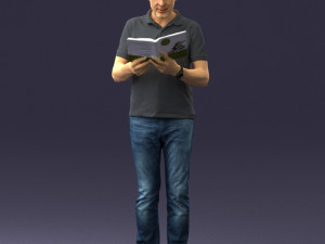 man with book 0146 3d print ready Modello di stampa 3D