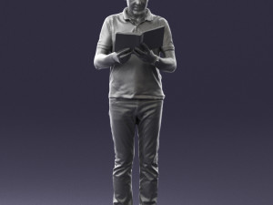 man with book 0146 3d print ready Modello di stampa 3D