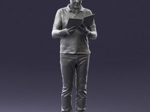 man with book 0146 3d print ready Modello di stampa 3D