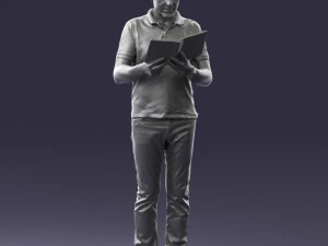 000480 Man with Book 3dp 3D Print Model