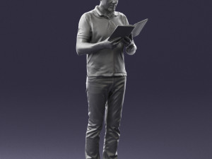 man with book 0146 3d print ready Modello di stampa 3D