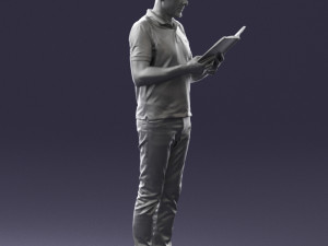 man with book 0146 3d print ready Modello di stampa 3D