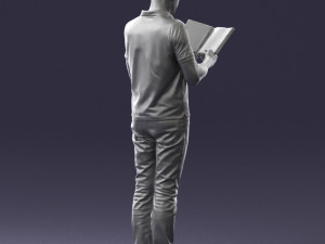 man with book 0146 3d print ready Modello di stampa 3D