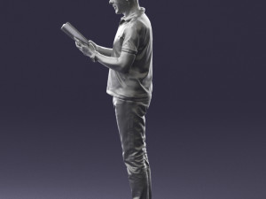 man with book 0146 3d print ready Modello di stampa 3D