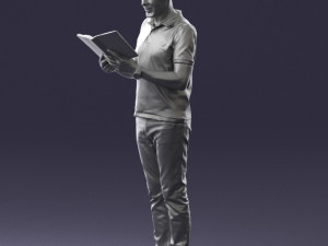 man with book 0146 3d print ready Modello di stampa 3D