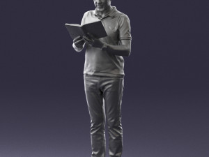 man with book 0146 3d print ready Modello di stampa 3D