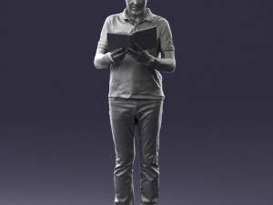 man with book 0146 3d print ready Modello di stampa 3D