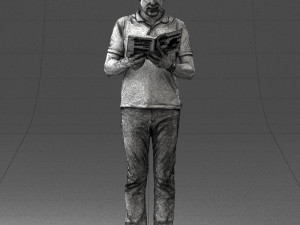 man with book 0146 3d print ready Modello di stampa 3D