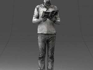 man with book 0146 3d print ready Modello di stampa 3D