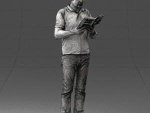 man with book 0146 3d print ready Modello di stampa 3D