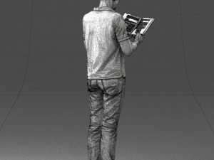man with book 0146 3d print ready Modello di stampa 3D