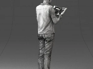 000480 Man with Book 3dp 3D Print Model
