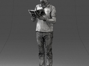 man with book 0146 3d print ready Modello di stampa 3D