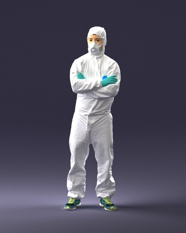 man in protective suit 0113 Modello 3D .c4d .max .obj .3ds .fbx .stl .blend 