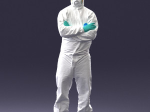 man in protective suit 0113 Modello 3D