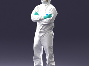 man in protective suit 0113 Modello 3D