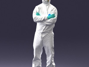 man in protective suit 0113 Modello 3D