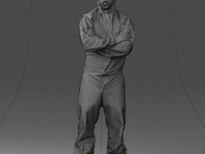 man in protective suit 0113 Modello 3D
