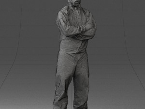 man in protective suit 0113 Modello 3D