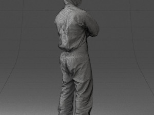 man in protective suit 0113 Modello 3D