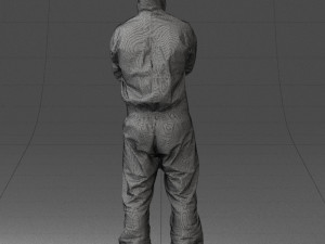 man in protective suit 0113 Modello 3D
