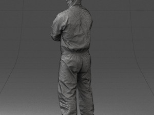 man in protective suit 0113 Modello 3D