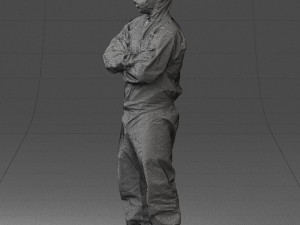 man in protective suit 0113 Modello 3D