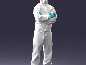 000447 Combinaison de protection pour travailleur avec respirateur 3dp Modèles 3D en vedette