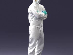 000447 Combinaison de protection pour travailleur avec respirateur 3dp Modèles 3D en vedette