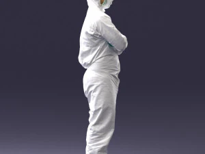 000447 Combinaison de protection pour travailleur avec respirateur 3dp Modèles 3D en vedette