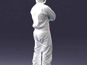 000447 Combinaison de protection pour travailleur avec respirateur 3dp Modèles 3D en vedette